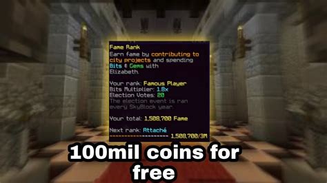 Fame Rank Earn fame by contributing to city projects and spending Bits & Gems with Elizabeth. . Hypixel skyblock fame ranks